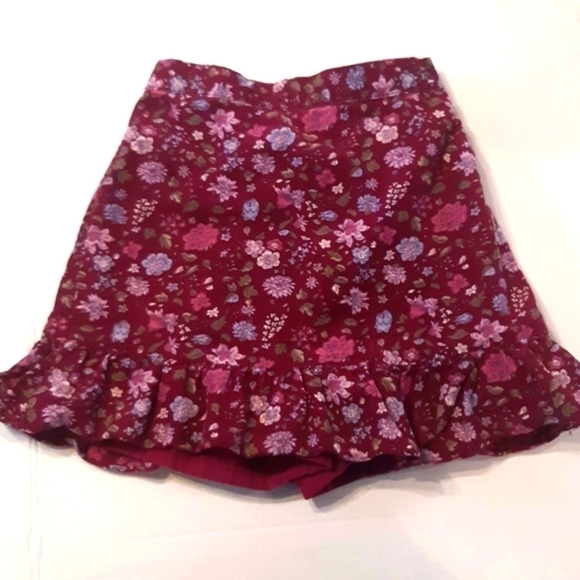 Gymboree girls corduroy floral skirt skort size 9 purple adjustable waistband - Picture 8 of 8